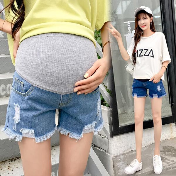 105# summer casual denim maternity shorts elastic waist belly short jeans clothes for pregnant women ripped hole pregnancy, White
105# summer casual denim maternity shorts elastic waist belly short jeans clothes for pregnant women ripped hole pregnancy, White
