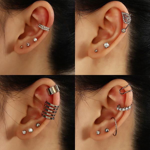 fashion jewelry trend personalized c-shaped earbone clip metal earring set without ear hole, Silver
fashion jewelry trend personalized c-shaped earbone clip metal earring set without ear hole, Silver