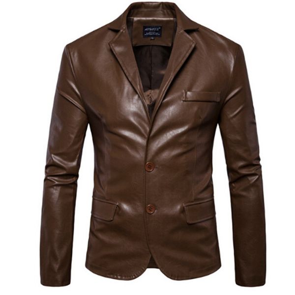 autumn new men business casual collar buckle two male to vent suit leather coat jacket n9tf, White;black
autumn new men business casual collar buckle two male to vent suit leather coat jacket n9tf, White;black