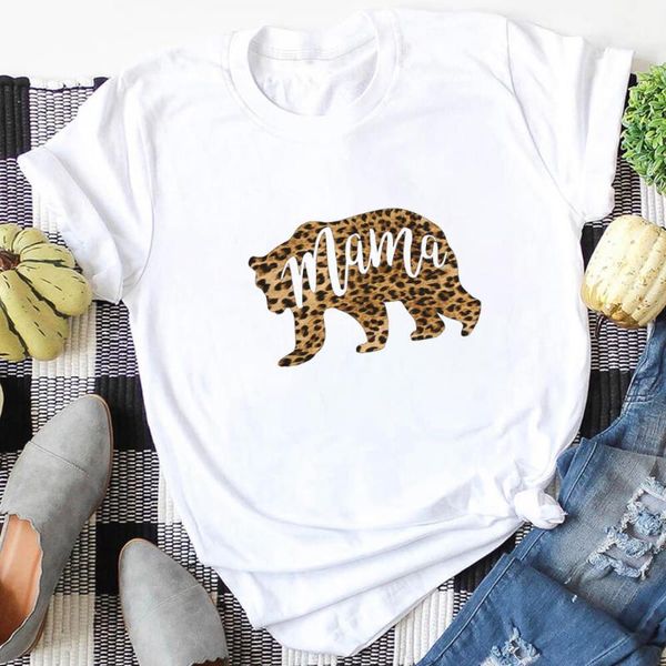 women's t-shirt mama 100%cotton leopard bear graphic printed women funny motherhood tee mother's day gift fashion momlife, White
women's t-shirt mama 100%cotton leopard bear graphic printed women funny motherhood tee mother's day gift fashion momlife, White