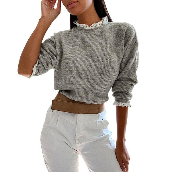 2021 women sweater floral lace female long petal sleeve gray elegant ladies slim fashion spring autumn new clothing, White;black
2021 women sweater floral lace female long petal sleeve gray elegant ladies slim fashion spring autumn new clothing, White;black