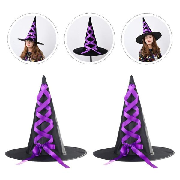 party hats 2pcs witch hat masquerade flannel festive decoration