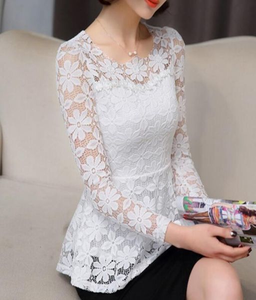 women's blouses & shirts plus size women long-sleeved lace shirt slim high waist hollow crochet flower blouse womens and s-5xl, White
women's blouses & shirts plus size women long-sleeved lace shirt slim high waist hollow crochet flower blouse womens and s-5xl, White