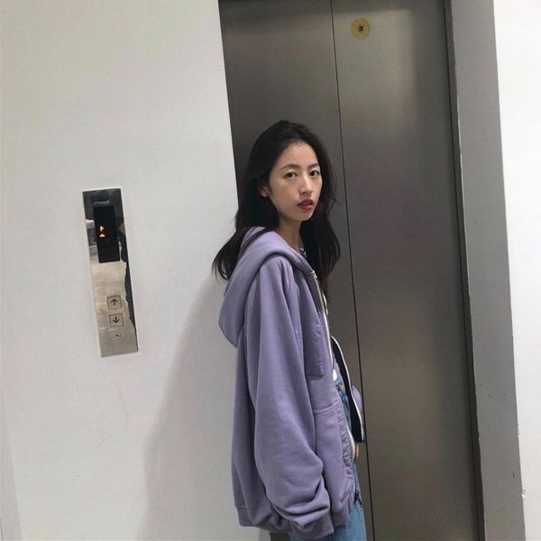 spring autumn korea college aging fried street salt department taro purple hooded loose and versatile cardigan jacket women's sweater, Black
spring autumn korea college aging fried street salt department taro purple hooded loose and versatile cardigan jacket women's sweater, Black