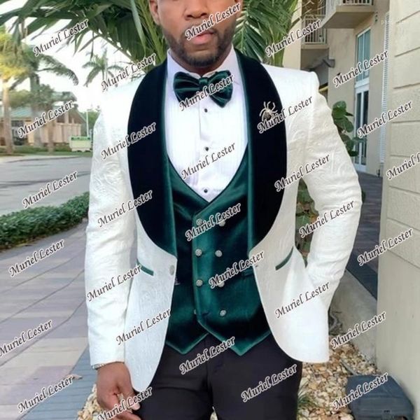 men's suits & blazers white jacquard men burgundy velvet lapel jacket+vest+pants groom wear wedding tuxedos custom made trajes para hom, White;black
men's suits & blazers white jacquard men burgundy velvet lapel jacket+vest+pants groom wear wedding tuxedos custom made trajes para hom, White;black