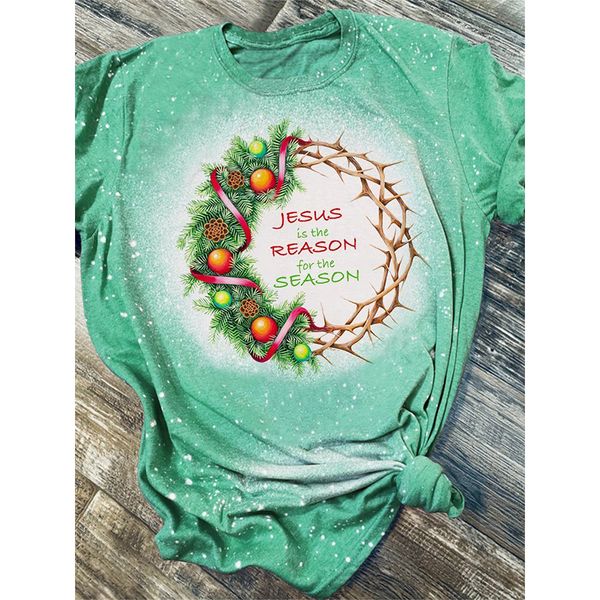 ladies t-shirt harajuku summer christmas wreath printed pattern street casual round neck short sleeve comfortable, White
ladies t-shirt harajuku summer christmas wreath printed pattern street casual round neck short sleeve comfortable, White