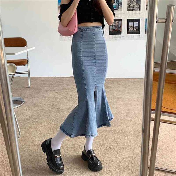 summer chic fashion solid women skirts color casual washed denim all-match ruffled trumpet stretch high waist ladies skirt, Black
summer chic fashion solid women skirts color casual washed denim all-match ruffled trumpet stretch high waist ladies skirt, Black