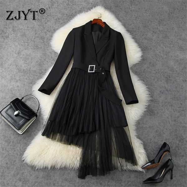 casual dresses 2021 autumn winter elegant lady notched collar irregular mesh patchwork black office blazer dress woman clothes, Black;gray
casual dresses 2021 autumn winter elegant lady notched collar irregular mesh patchwork black office blazer dress woman clothes, Black;gray