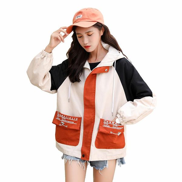 women's jackets women tooling jacket korean college student loose color matching hooded baseball uniform female clothing, Black;brown
women's jackets women tooling jacket korean college student loose color matching hooded baseball uniform female clothing, Black;brown