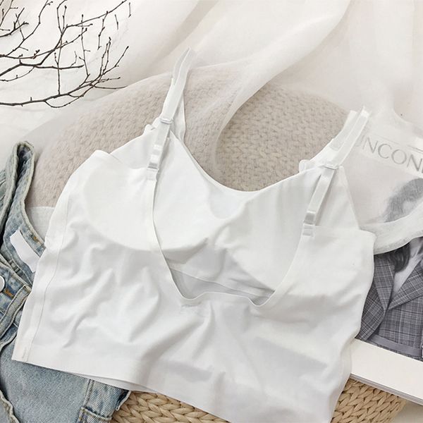 Silk Seamless Women Camisole Adjusted Padded Wireless Bra Top One-Piece All Match Tank Top Soft Beautiful Lingerie, Apricot bra
Silk Seamless Women Camisole Adjusted Padded Wireless Bra Top One-Piece All Match Tank Top Soft Beautiful Lingerie, Apricot bra