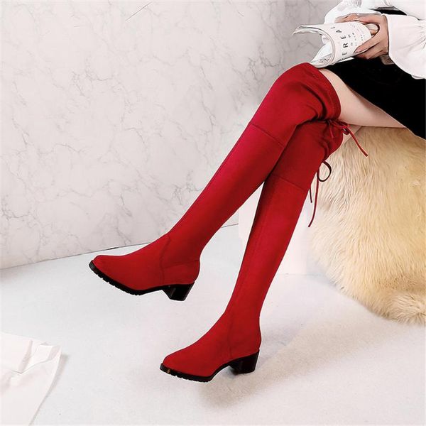 boots ribetrini elegant ladies round toe chunky heel over the knee fashion casual leisure solid lace up autumn high, Black
boots ribetrini elegant ladies round toe chunky heel over the knee fashion casual leisure solid lace up autumn high, Black