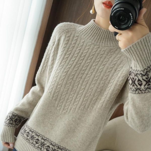 women's sweaters 100% wool sweater ladies half-high neck pullover casual knit loose ethnic female jacket autumn winter thick warm 1, White;black
women's sweaters 100% wool sweater ladies half-high neck pullover casual knit loose ethnic female jacket autumn winter thick warm 1, White;black
