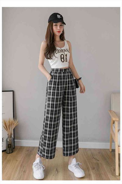 i vintage plaid pants elastic waist pants women high waist plus size leg casual female korean trousers women, Black;white
i vintage plaid pants elastic waist pants women high waist plus size leg casual female korean trousers women, Black;white