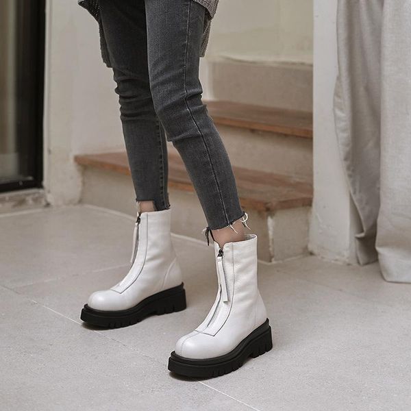 boots round head autumn and winter 2021 leather women's thick heel medium shoes metal waterproof platform, Black
boots round head autumn and winter 2021 leather women's thick heel medium shoes metal waterproof platform, Black