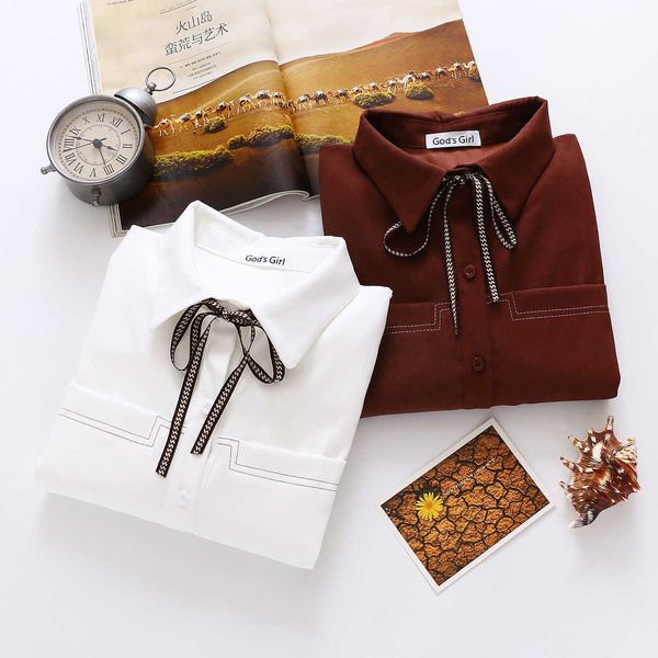 office lady long sleeve blouse female shirts 2021 autumn spring slim bow turn-down collar blouse wild women retro cx200618, White
office lady long sleeve blouse female shirts 2021 autumn spring slim bow turn-down collar blouse wild women retro cx200618, White
