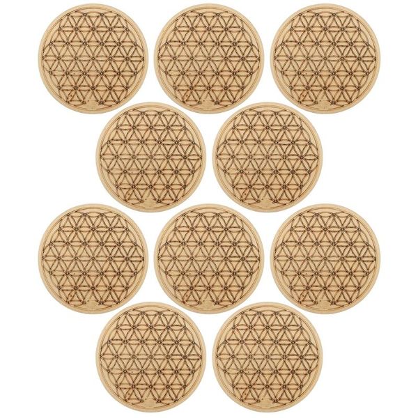 mats & pads 10pcs exquisite wooden tableware creative carving round cup
