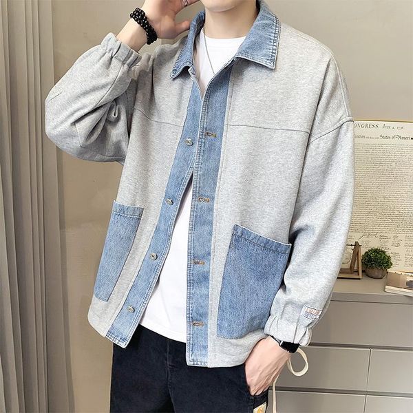 men's jackets jacket autumn coat outer wear youth lapel casual denim streetwear patchwork loose, Black;brown
men's jackets jacket autumn coat outer wear youth lapel casual denim streetwear patchwork loose, Black;brown