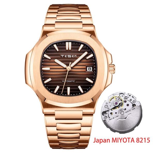 wristwatches tesen sports mens nautilus 8215 automatic watch mechanical design classic stainless steel waterproof luminous men, Slivery;brown
wristwatches tesen sports mens nautilus 8215 automatic watch mechanical design classic stainless steel waterproof luminous men, Slivery;brown