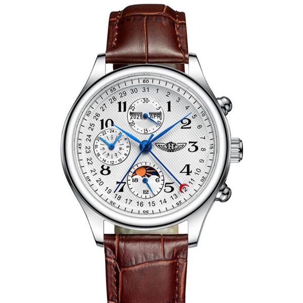 wristwatches brand men's mechanical watch luxury automatic 40mm stainless steel moon phase water resistant homage 2021, Slivery;brown
wristwatches brand men's mechanical watch luxury automatic 40mm stainless steel moon phase water resistant homage 2021, Slivery;brown
