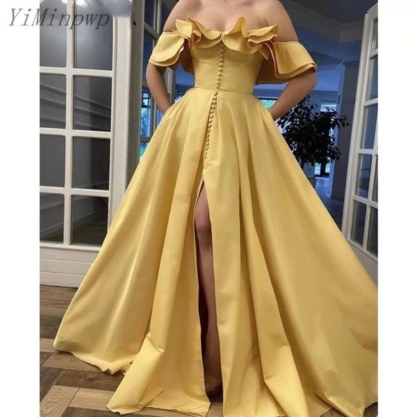 party dresses yiminpwp yellow evening off shoulder front split sweep train ruffles long formal prom gowns vestidos de fiesta, White;black
party dresses yiminpwp yellow evening off shoulder front split sweep train ruffles long formal prom gowns vestidos de fiesta, White;black