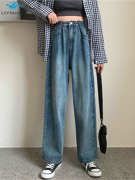 2021 new women autumn fashion adjustable waist denim office lady solid color wide leg casual female streetwear trousers b5bm, Blue
2021 new women autumn fashion adjustable waist denim office lady solid color wide leg casual female streetwear trousers b5bm, Blue