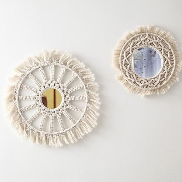 mirrors hanging wall mirror with macrame fringe round art decor for entryways
mirrors hanging wall mirror with macrame fringe round art decor for entryways