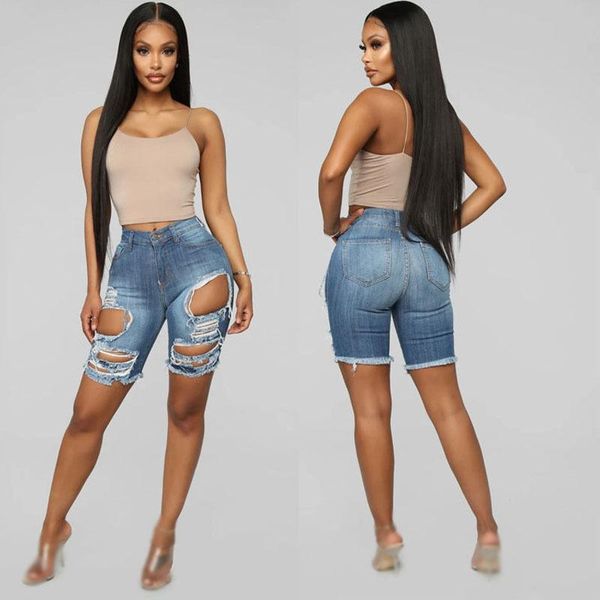 women's jeans summer cowgirl shorts pants distressed destroyed washed big holes tassel hem knee length denim, Blue
women's jeans summer cowgirl shorts pants distressed destroyed washed big holes tassel hem knee length denim, Blue