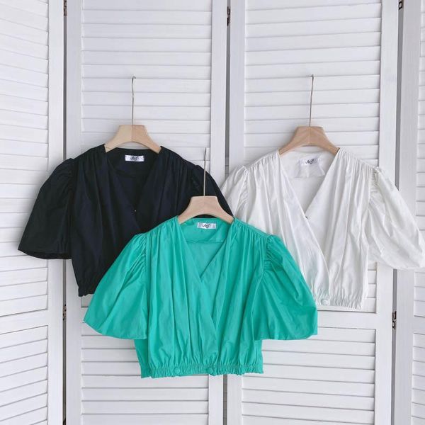women's blouses & shirts singreiny women chic korean blouse sleeve v neck solid casual loose 2021 summer fashion streetwear, White
women's blouses & shirts singreiny women chic korean blouse sleeve v neck solid casual loose 2021 summer fashion streetwear, White