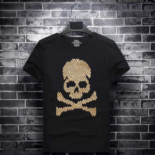 fashion t shirt 2021 summer brand men's diamond short sleeve round neck half social spirit clothing, White;black
fashion t shirt 2021 summer brand men's diamond short sleeve round neck half social spirit clothing, White;black