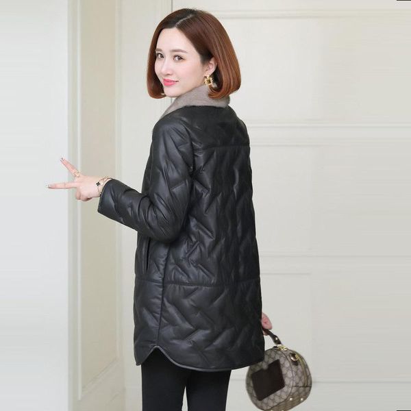 women's jackets haining leather down jacket clothes middle and long 2021 winter slim fit sheep fur mink coat, Black;brown
women's jackets haining leather down jacket clothes middle and long 2021 winter slim fit sheep fur mink coat, Black;brown