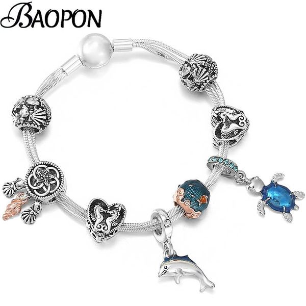 charm bracelets summer style silver color snake chain bracelet with tortoise dolphin dangles beads for women men jewelry gift, Golden;silver
charm bracelets summer style silver color snake chain bracelet with tortoise dolphin dangles beads for women men jewelry gift, Golden;silver