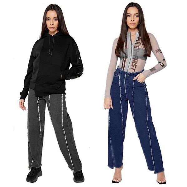 women's jeans autumn loose stitching high waist slimming wide leg pants long women urban casual dark trousers, Blue
women's jeans autumn loose stitching high waist slimming wide leg pants long women urban casual dark trousers, Blue