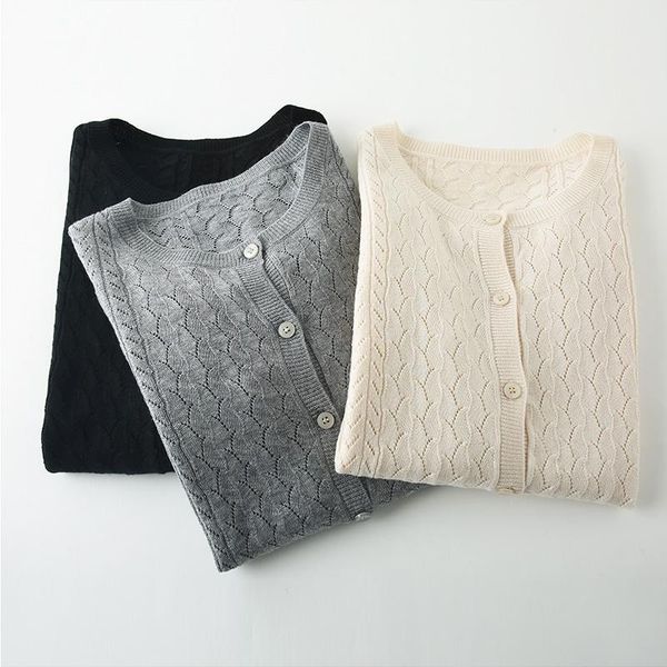 women's knits & tees 2021 spring autumn women 35% wool knitted hollow out cardigan o-neck sweaters worsted fine yarn blends jacket casu, White
women's knits & tees 2021 spring autumn women 35% wool knitted hollow out cardigan o-neck sweaters worsted fine yarn blends jacket casu, White