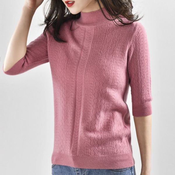 100% wool women's half turtleneck short sleeve knitted hallow out t-shirt pullover base tee sweater jumper high-end pure eu5g, White
100% wool women's half turtleneck short sleeve knitted hallow out t-shirt pullover base tee sweater jumper high-end pure eu5g, White