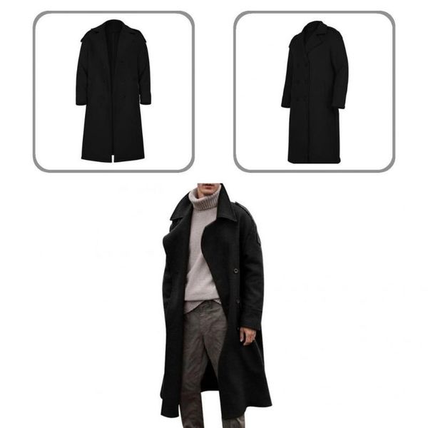 men's trench coats 4 sizes trendy quick-drying comfy winter jacket solid color coat thermal for business situation, Tan;black
men's trench coats 4 sizes trendy quick-drying comfy winter jacket solid color coat thermal for business situation, Tan;black