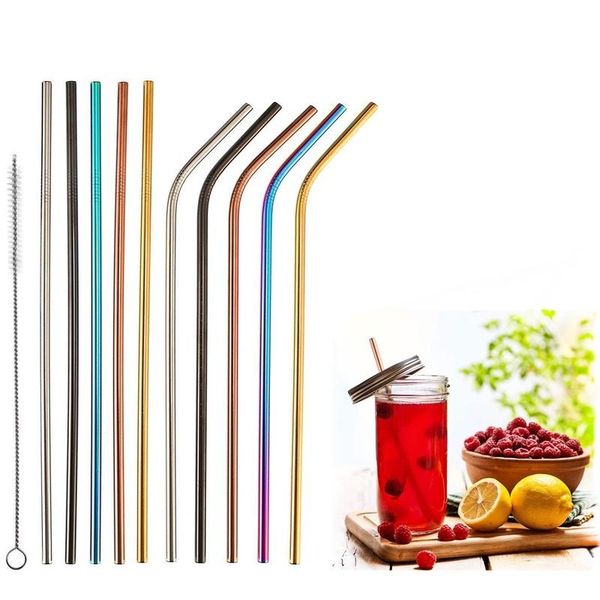 drinking straws colorful 304 stainless steel reusable straight bent metal straw with cleaner brush set party bar accessory
drinking straws colorful 304 stainless steel reusable straight bent metal straw with cleaner brush set party bar accessory