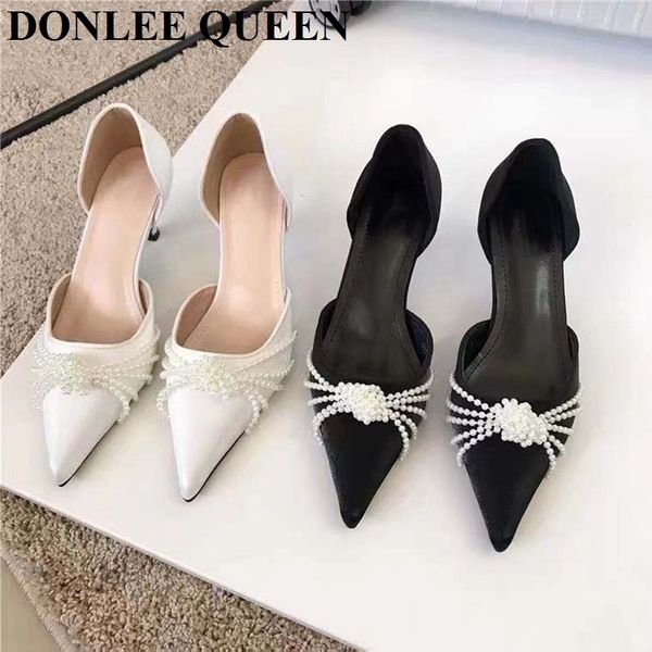 brand pearl elegant sandals women silk pumps patchwork pointed toe mid heels mules for party dress luxury shoes zapatillas mujer, Black
brand pearl elegant sandals women silk pumps patchwork pointed toe mid heels mules for party dress luxury shoes zapatillas mujer, Black