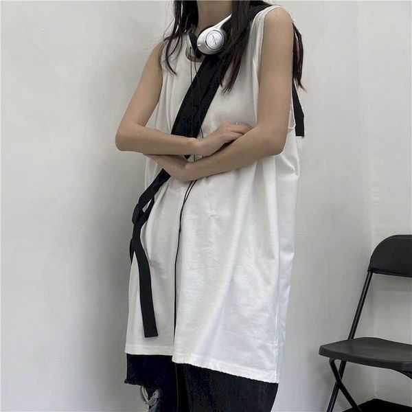 women's t-shirt long tshirt women t shirt men trend high street basic solid inner wear bf vest outer tide edging bottom sleeveless, White
women's t-shirt long tshirt women t shirt men trend high street basic solid inner wear bf vest outer tide edging bottom sleeveless, White
