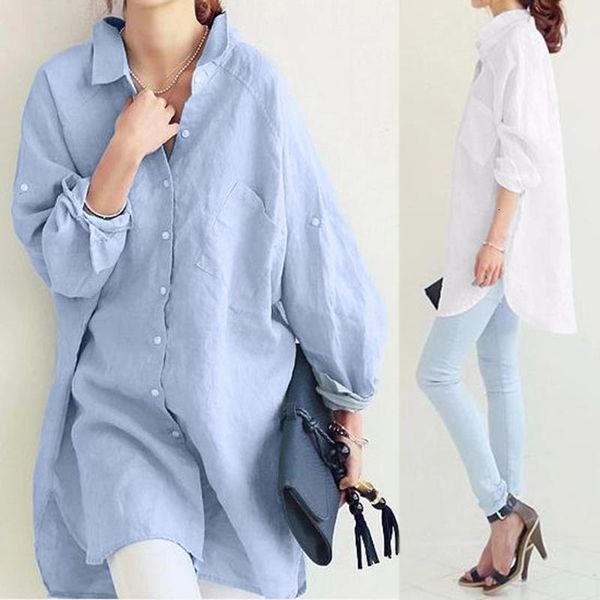 2021 zanzea womens button casual blouse stylish shirts long sleeve blusas female lapel solid tunic baggy chemise plus size, White
2021 zanzea womens button casual blouse stylish shirts long sleeve blusas female lapel solid tunic baggy chemise plus size, White