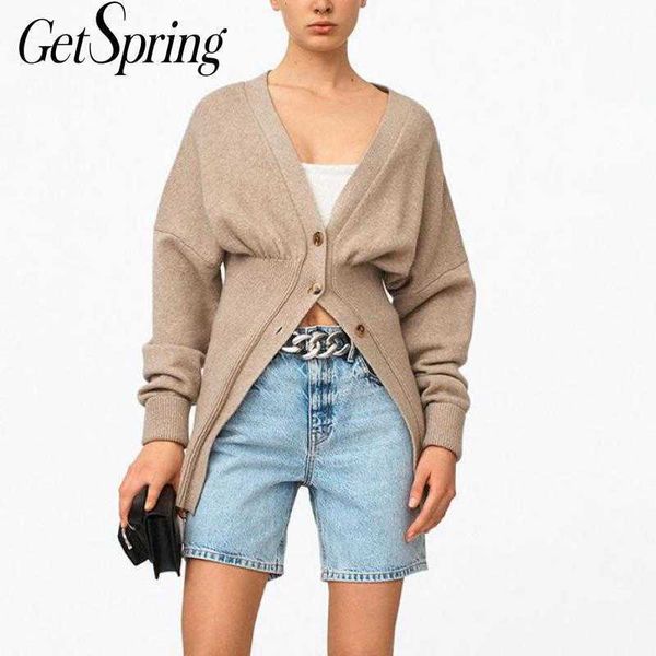 getspring women sweater v neck long sleeve knitted cardigan pleated wool fashion winter 210601, White
getspring women sweater v neck long sleeve knitted cardigan pleated wool fashion winter 210601, White