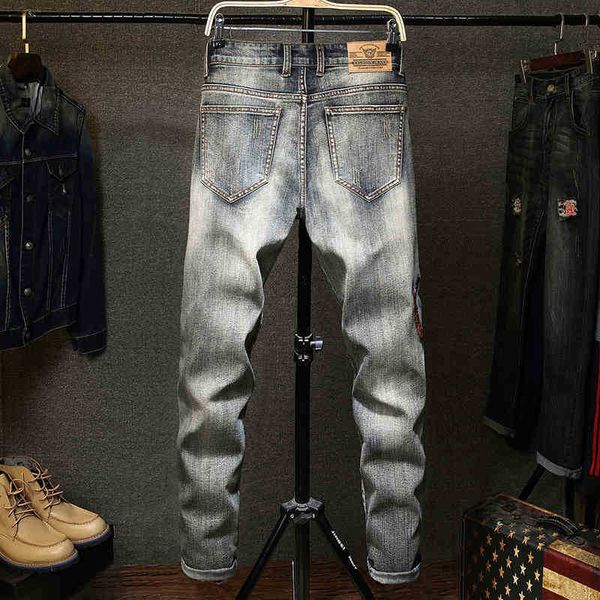 men's jeans jeans men streetwear tiger embroidery hip hop ripped skinny fashion motorcycle destroyed holes casual biker denim trousers, Blue
men's jeans jeans men streetwear tiger embroidery hip hop ripped skinny fashion motorcycle destroyed holes casual biker denim trousers, Blue