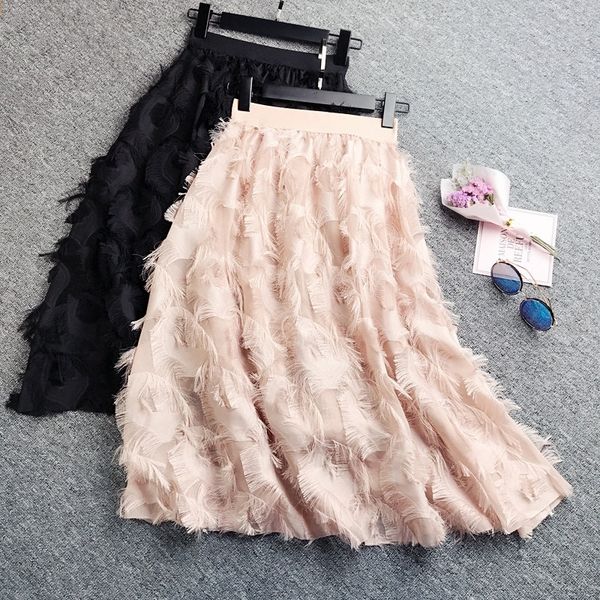 spring women pleated skirts fashion feather tassel pleated skirts high waisted elastic women casual party skirt 210309, Black
spring women pleated skirts fashion feather tassel pleated skirts high waisted elastic women casual party skirt 210309, Black