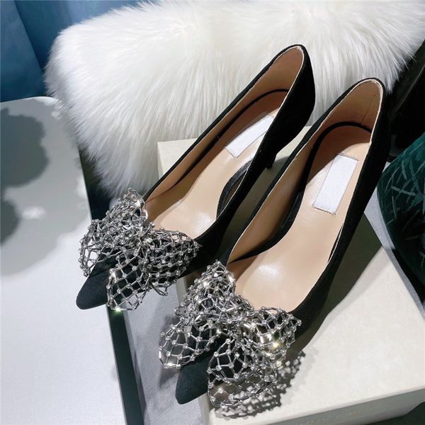 designer dress shoes woman rhinestone bow buckle decoration wedding party high heels fashion sandals height 8cm, Black
designer dress shoes woman rhinestone bow buckle decoration wedding party high heels fashion sandals height 8cm, Black
