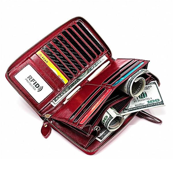 wallets fashion genuine leather women wallet rfid long cowhide multiple cards holder clutch female coins purse large capacity, Red;black
wallets fashion genuine leather women wallet rfid long cowhide multiple cards holder clutch female coins purse large capacity, Red;black