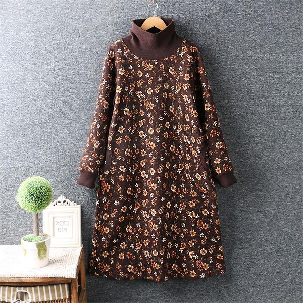 autumn winter dress women art small fresh floral print dress turtleneck loose long sleeve, Black;gray
autumn winter dress women art small fresh floral print dress turtleneck loose long sleeve, Black;gray
