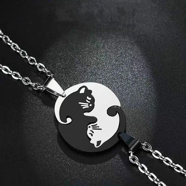 pendant necklaces cute animal cat couple stainless steel yinyang taichi bring good luck necklace for lover friends gift jewelry, Silver
pendant necklaces cute animal cat couple stainless steel yinyang taichi bring good luck necklace for lover friends gift jewelry, Silver