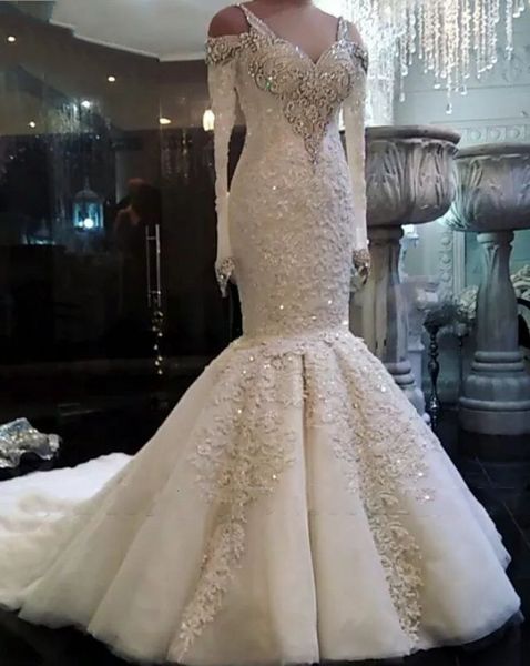 new mermaid long sleeve wedding es 2021 luxury crystals lace bridal gowns sweep train vestidos de mairee hq8g, White
new mermaid long sleeve wedding es 2021 luxury crystals lace bridal gowns sweep train vestidos de mairee hq8g, White