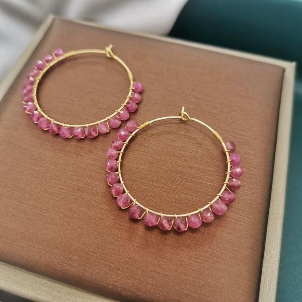 hoop & huggie pink tourmaline hoops bohemian earrings geometric natural stone boho 14k gold filled pendientes boucles oreilles for women gir, Golden;silver
hoop & huggie pink tourmaline hoops bohemian earrings geometric natural stone boho 14k gold filled pendientes boucles oreilles for women gir, Golden;silver