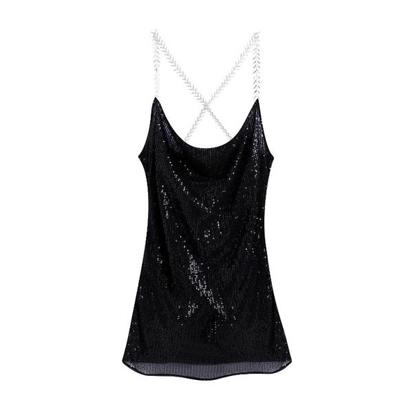 women's tanks & camis women fashion with rhinestone sequin mini dress vintage back cross metal chain lining female club dresses vestido, White
women's tanks & camis women fashion with rhinestone sequin mini dress vintage back cross metal chain lining female club dresses vestido, White