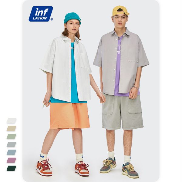 inf mens clothing 2021 spring and summer european and american fashion brand solid color simple and irregular cut pocket lapels short sleev, White;black
inf mens clothing 2021 spring and summer european and american fashion brand solid color simple and irregular cut pocket lapels short sleev, White;black